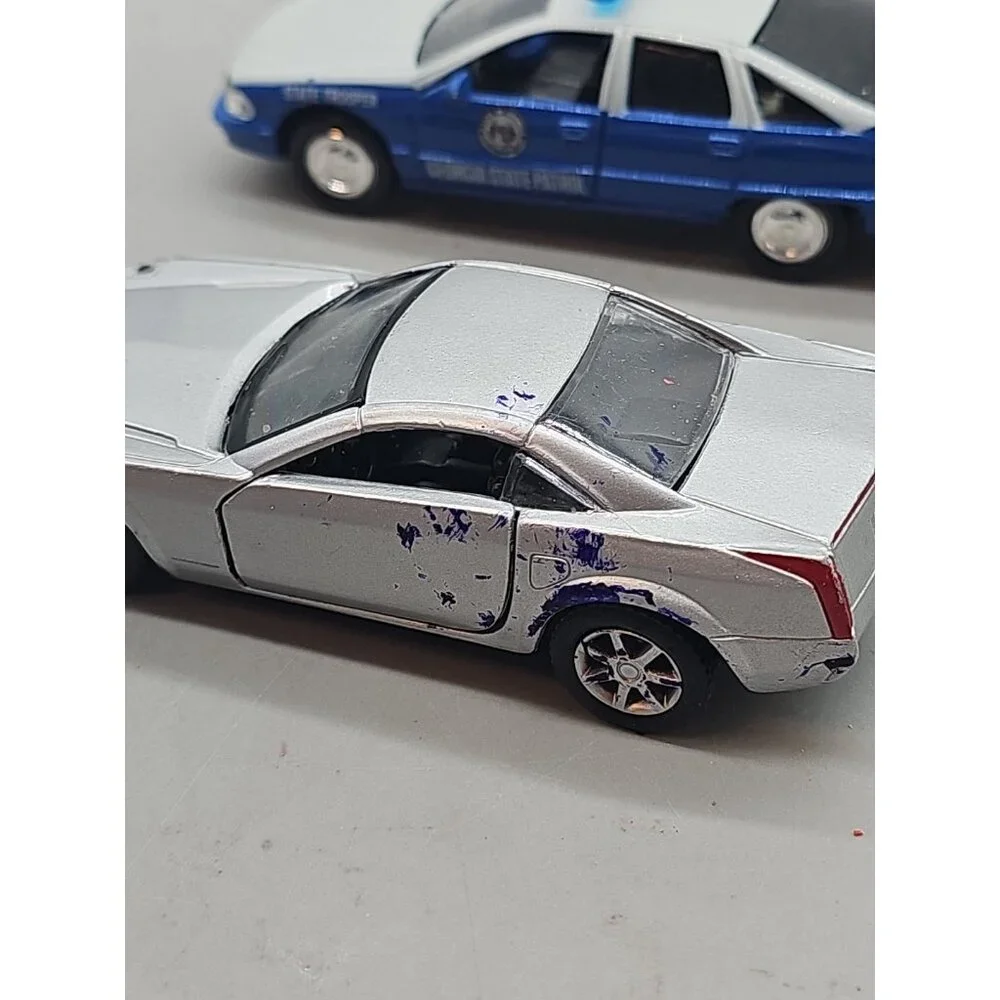Lot Of‎ 4 Metal Cars Schylling Yellow Taxi Cab Toy NY City Die-Cast Car Police